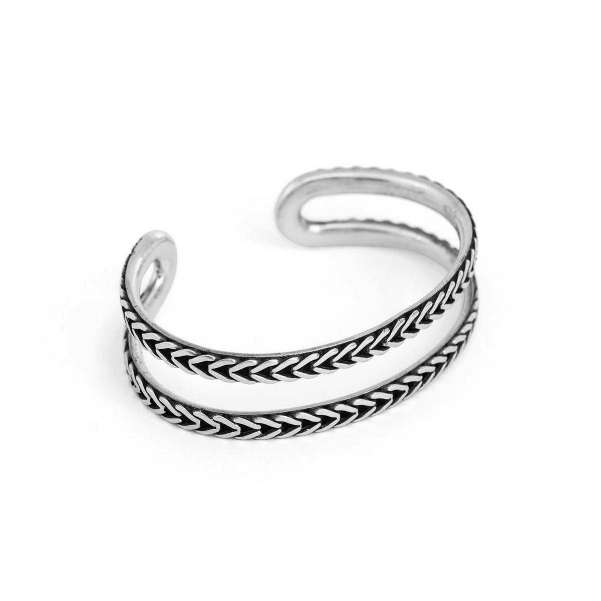 Bracciale senzafine realizzato in argento 925 brunito dal brand dueaerre 1938